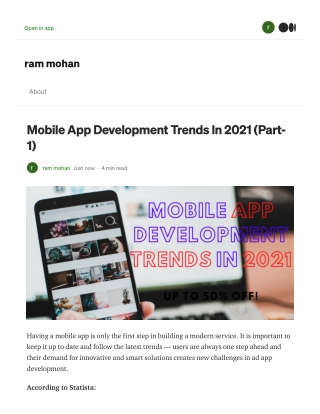 Mobile App Development Trends In 2021 (Part-1)