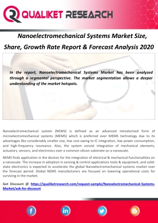 Nanoelectromechanical Systems Market Size, Share, Growth Rate Report & Forecast Analysis 2020