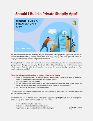 Should I Build a Private Shopify App?