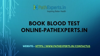 Book Blood Test Online-Pathexperts.in