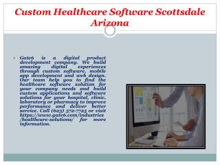 Custom Healthcare Software Scottsdale Arizona