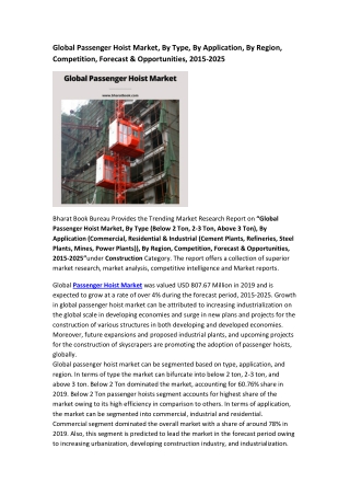 Global Passenger Hoist Market Research Report 2015-2025