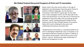 9th Global Festival Discussed Prospects of Print and TV Journalism
