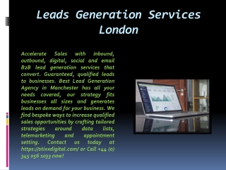 Leads Generation Services London