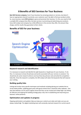 8 Benefits of SEO Services for Your Business