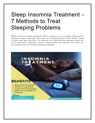 7 Methods to Treat Sleeping Problems