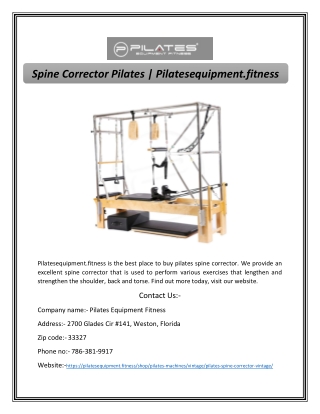 Spine Corrector Pilates | Pilatesequipment.fitness