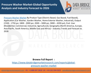 Pressure Washer Market-Global Opportunity Analysis and Industry Forecast to 2026