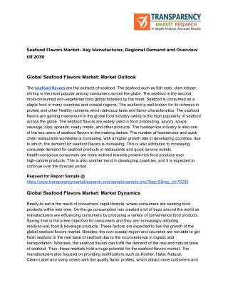 Opportunities for the Key Players in the Global Seafood Flavors Market