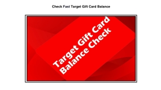 Check Fast Target Gift Card Balance