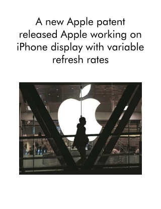 A New Apple Patent Released Apple Working on iPhone Display With Variable Refresh Rates