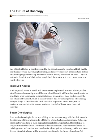 The Future Of Oncology
