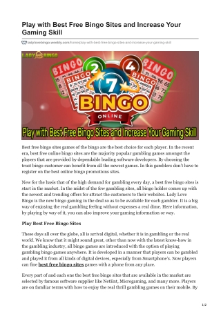 Play with Best Free Bingo Sites and Increase Your Gaming Skill