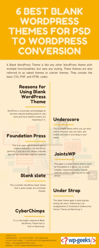 6 Best Blank WordPress Theme for Psd to WordPress Conversion