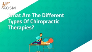 What Are The Different Types Of Chiropractic Therapies?