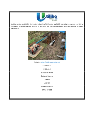 Utility Contractor Cumbria | Utilitycontractor.uk