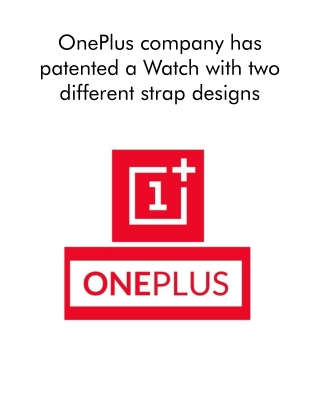 OnePlus Company Has Patented a Watch With Two Different Strap Designs