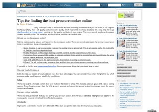 Tips for finding the best pressure cooker online