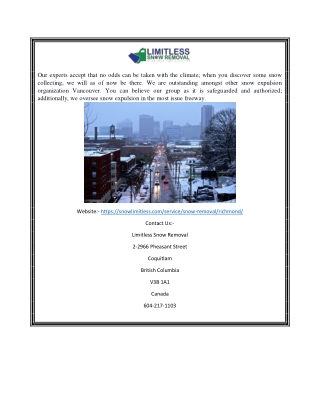 Snow Removal Richmond | Snowlimitless.com