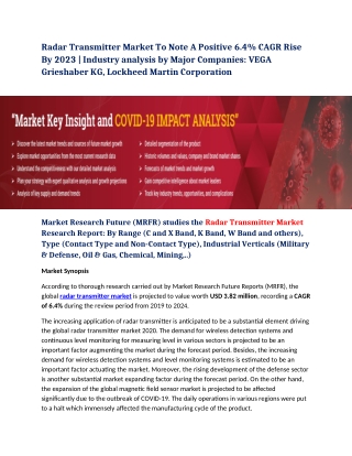 Radar Transmitter Market