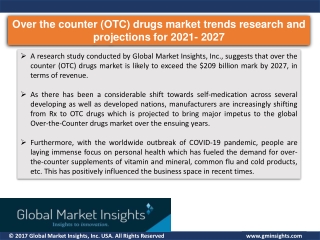 Over-the-counter (OTC) drugs industry analysis research and trends report for 2021- 2027