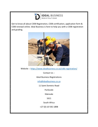 CIDB Registration | Ideal Business