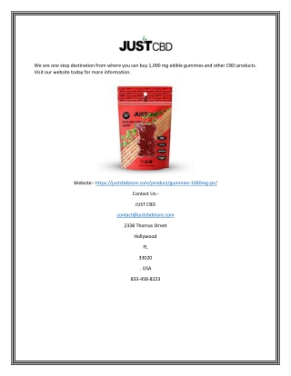 1,000 MG Edible Gummies | Justcbdstore.com