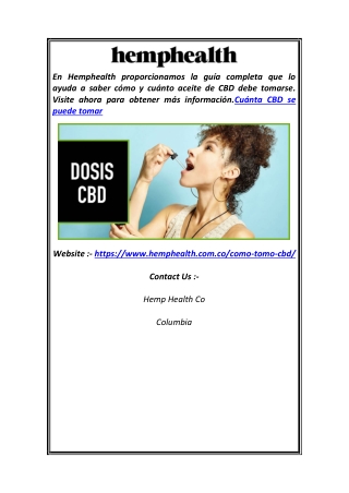 ¿Cuánta dosis de CBD puede tomar?