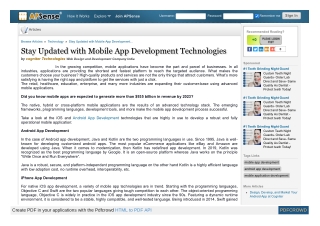 Stay Updated with Mobile App Development Technologies