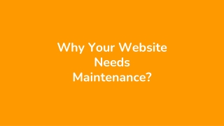 Why Your Website Needs Web Maintenance?