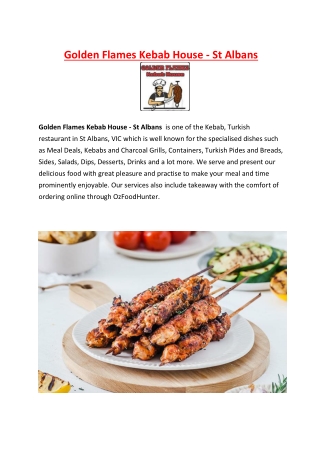 Golden Flames Kebab Restaurant – 5% off – St Albans, VIC