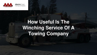 How Useful Is The Winching Service Of A Towing Company