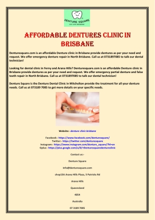 Affordable Dentures Clinic in Brisbane