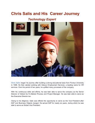 Chris Salis and His  Career Journey