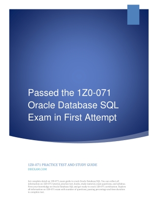 [2021] Passed the 1Z0-071 Oracle Database SQL Exam in First Attempt