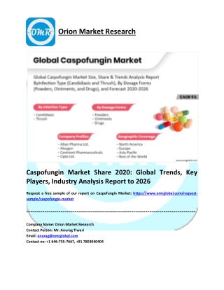 Caspofungin Market to 2026, Future Outlook, COVID-19 Impact Analysis, Forecast 2020-2026