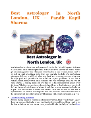 Best astrologer in North London, UK – Pandit Kapil Sharma