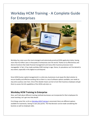 Workday HCM Training - A Complete Guide For Enterprises