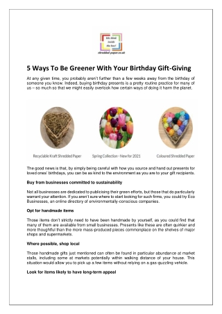 5 Ways To Be Greener With Your Birthday Gift-Giving