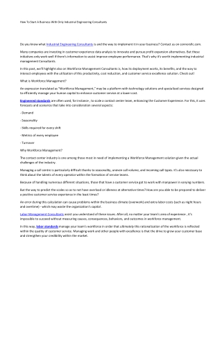 How To Start A Business With Only Industrial Engineering Consultants