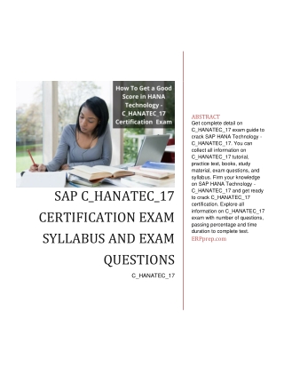 SAP C_HANATEC_17 Certification Exam Syllabus and Exam Questions