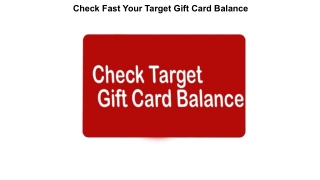 Check Fast Your Target Gift Card Balance