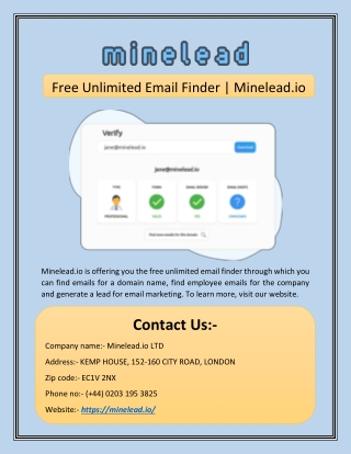 Free Unlimited Email Finder | Minelead.io