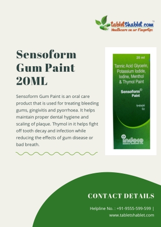 Buy Sensoform Gum Paint 20ML Online in India | TabletShablet