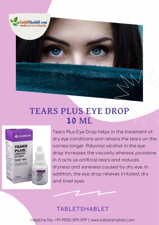 Buy Tears Plus Eye Drop 10 ML Online in India | TabletShablet