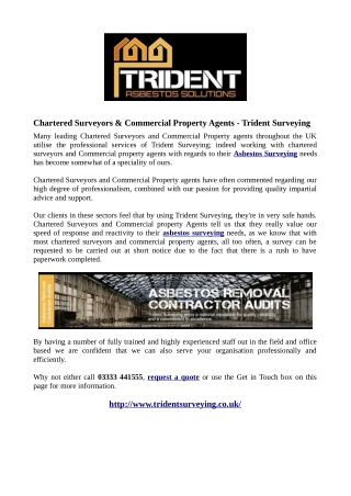 Chartered Surveyors & Commercial Property Agents - Trident Surveying