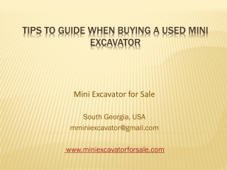 Tips to guide when buying a used mini excavators