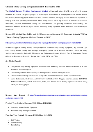 COVID-19 Impact on Global Battery Testing Equipment Market