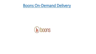 Boons On-Demand Delivery