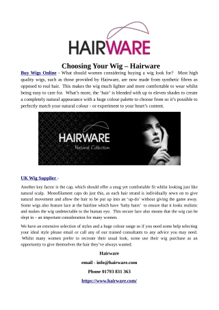 Choosing Your Wig – Hairware